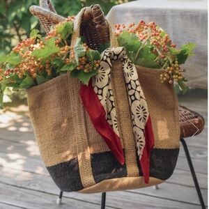 Velvet by Graham & Spencer Dallas Bag Tote Charcoal/Natural Cleo Wade Collab